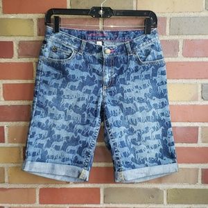 Knee length jean shorts